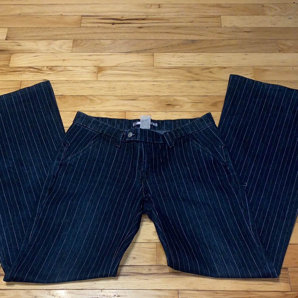 Tyte Jeans Black Pinstripe Flare & Wide Leg